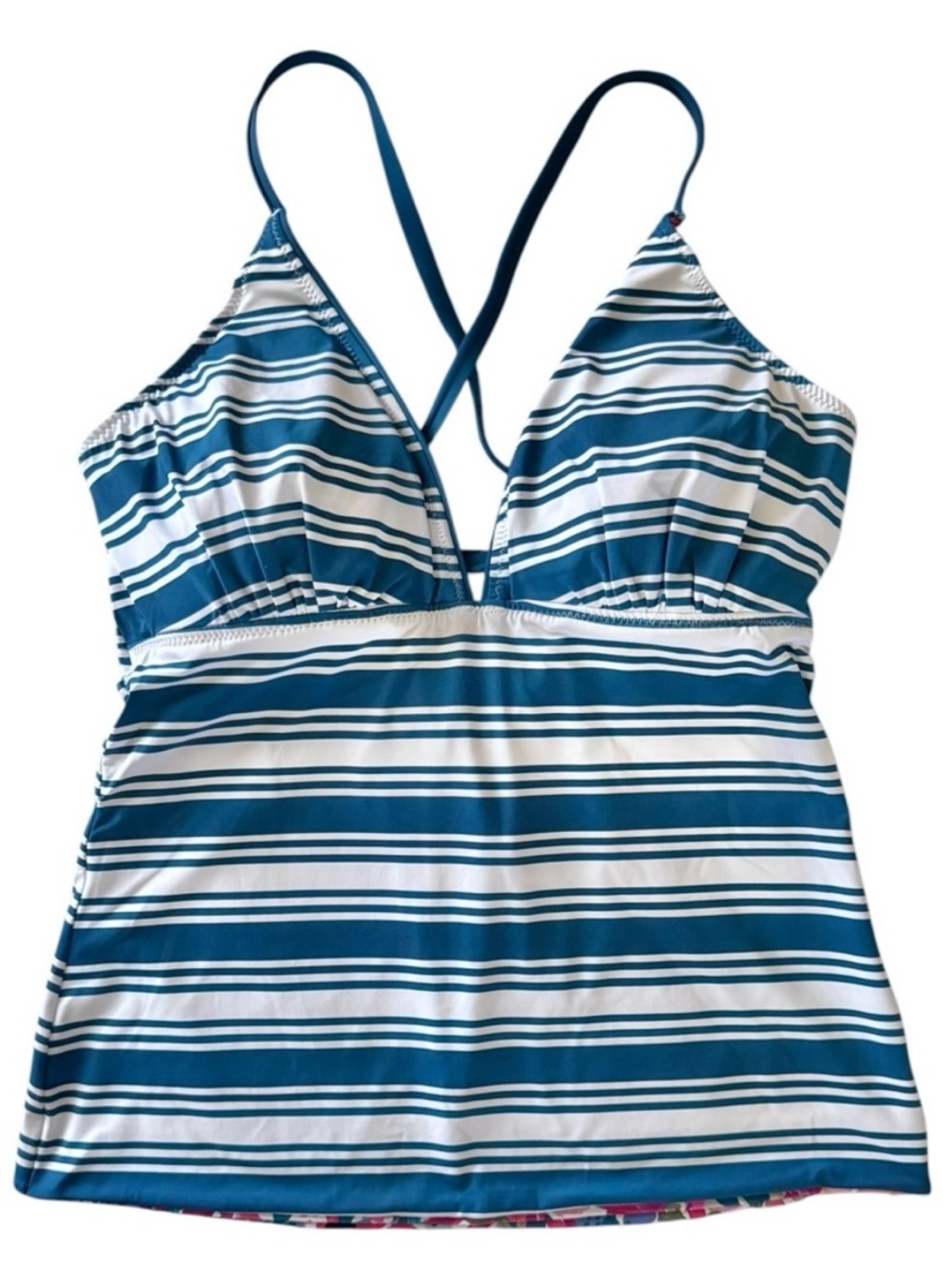 Tommy Bahama Watercolor Floral Reversible Halter Tankini Top - Picture 6 of 14
